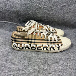 Burberry Nova Check Low Top Sneakers Beige Plaid Logo EU 45 US 12